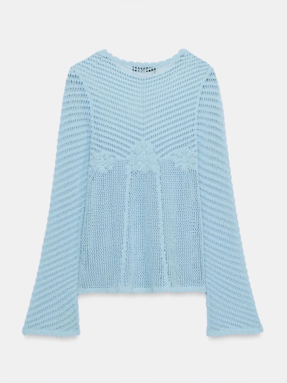 NWT Zara Knit Flared Sleeve Jumper Blue , size M